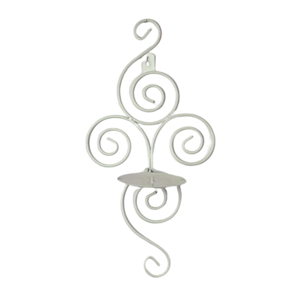 Black Sconce Metal Wrought Candlestick Tea Light Candle Holder Wall