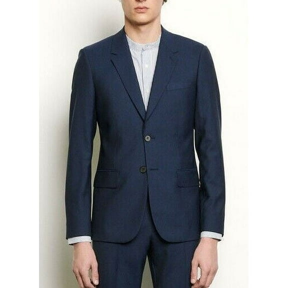 Sandro BLUE Men's Formal Italian 110's Slim Fit Suit Jacket, US 46