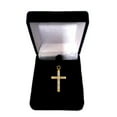thumbnail image 4 of 14k 2 Tone Gold Diamond Cut Round Tube Cross Pendant, 4 of 5