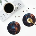 thumbnail image 4 of Zufioo Forest Cool Lion Print Leather Coaster Set, Decorative PVC Coasters 4-pack - Scald and Stain-resistant, Suitable for Home, Cafes, Restaurants-Round Shape, 4 of 6