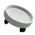 thumbnail image 4 of Plant Caddy, Plant Pot Stand with Rotating Wheels, Round Potted Plant Stand on Wheels, Wheeled Planter Saucer Tray Flower Pot Tray Flower Pot Rack for Balcony White, 4 of 7