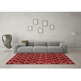 thumbnail image 3 of Ahgly Company Machine Washable Indoor Round Abstract Red Modern Area Rugs, 7' Round, 3 of 4