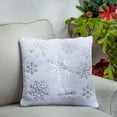 thumbnail image 3 of Gerson Set of 2, 16-in L Fabric Snowflake Design Pillows, 3 of 3