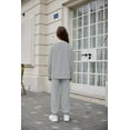 thumbnail image 3 of Arshiner Girls 2 Piece Outfits Tracksuits Casual Crewneck Sweatshirts Side Zipper Pullover and High Waisted Sweatpants Set, 3 of 6