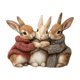 thumbnail image 2 of Decoraciones de Pascua, adornos de Pascua, tres conejos acurrucados para calentarse, pegatinas para puertas, pegatinas para inodoros, pegatinas florales para pared, pegatinas autoadhesivas para pared,, 2 of 7