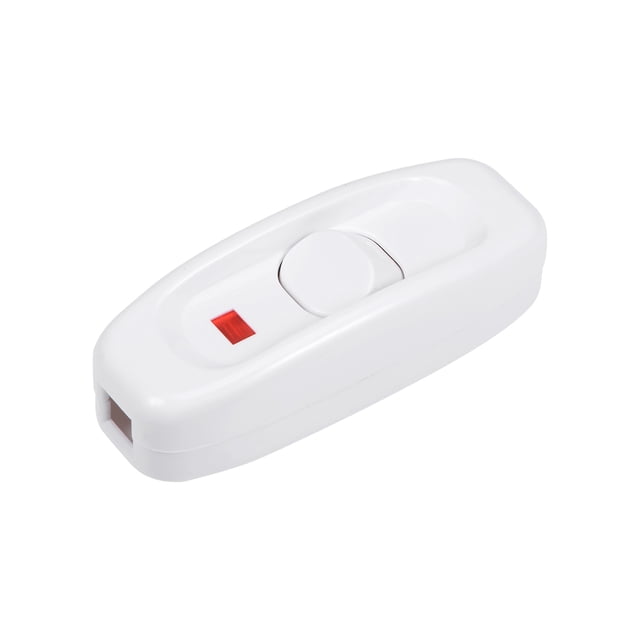 Interruptor de luz indicadora en línea Uxcell AC 250V 10A On/Off Blanco para lámpara de escritorio