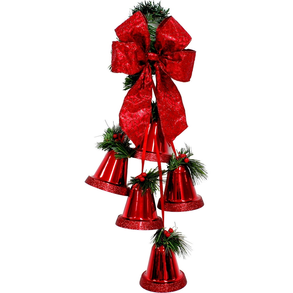 Holiday Time Christmas Decor 14.5" 5Pk Bells Gold, Indoor / Outdoor Use