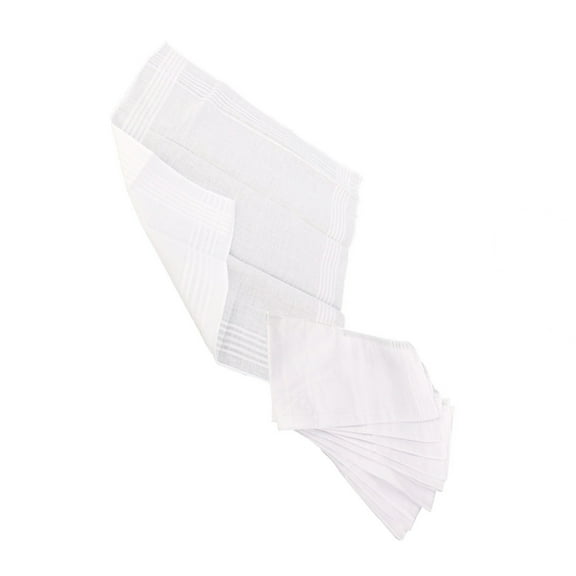 LEORX 12Pcs Cotton Handkerchiefs for Women White Absorbent Reusable Machine Washable Portable