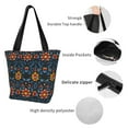 thumbnail image 4 of Salouo Mexican Flower for Shoppers Tote for Women Foldable Handbags with Big Capacity Casual One-Shoulder Shopping Bag Hobo Bags Fit for Office/Shopping/Park, 4 of 6