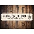 thumbnail image 2 of God Bless This Home Sign, Religious Sign, Christian Inspirational Sign - 4x18 inches, 2 of 4
