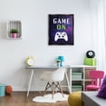 thumbnail image 3 of Stupell Industries Game On Bold Geometric Pattern Gaming Controller Graphic Art Jet Black Floating Framed Canvas Print Wall Art, Design by Victoria Barnes, 3 of 5