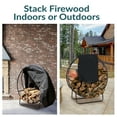 thumbnail image 5 of Sunnydaze Indoor or Outdoor Modern Powder-Coated Steel Firewood Log Hoop with PVC Cover, 5 of 16