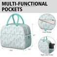 thumbnail image 6 of Lunch Bag Lunch Box for Women Reusable Insulated Lunch Bags,Water-Resistant Doodle Turquoise Blue Pineapples and Stars Cooler Lunch Tote Bag, Large Capacity for Work Travel Picnic, 6 of 6
