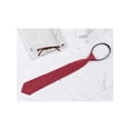 thumbnail image 5 of CORBATA DE HOMBRE PRE-ATADA CON CREMALLERA INSPIRADA EN CHIC PARA EL DÍA DEL PADRE, COLOR SÓLIDO, FORMAL Y CASUAL, AJUSTABLE, ANCHA, COLOR ROJO VINO, LARGA 48 cm/18.9', 5 of 5