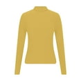 thumbnail image 4 of Miluxas Womens Long Sleeve Shirts Turtleneck Ribbed Knit Slim Fit Lightweight Sweater Fall Dressy Casual Travel Work Tops Yellow XL(XL), 4 of 8
