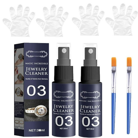 asddcavvf 2pcs Jewelry Cleaner Spray Quick Jewelry Cleaning Spray Watch Silver Gold Jewelry Cleaner All Purpose Cleaner Tarnish For Earrings Rings Necklace (60ml 2pcs) Concentrated Vinegar