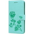 thumbnail image 6 of for Samsung Galaxy S22 Wallet Case for Women, Rose Flower PU Leather Cover with Credit Card Holder Cash Pockets [Wrist Strap][Kickstand] Flip Phone Case for Samsung Galaxy S22 RS Green, 6 of 14