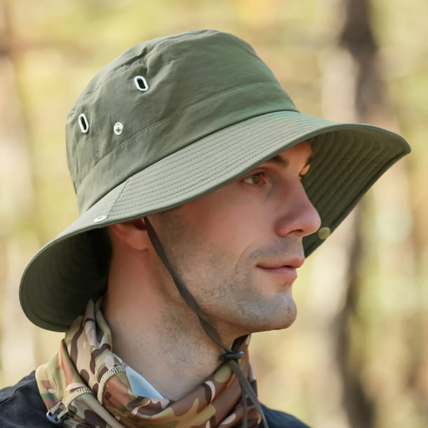 Iguohao Mens Summer Outdoor Sun Protection Breathable Fisherman Cap Foldable Bucket Hat