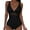 Black, variant on UTSJKR Women's Tummy Control Swimsuits Mesh Flattering One Piece Push Up High Waisted Bathing Suits Slimming V Neck Swimwear Red L