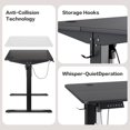 thumbnail image 6 of Electric Standing Desk Adjustable Height, 48 x 24 Inch Computer Desk with Headphone Hook, Memory Preset Gaming Desk, Dual-Motor, Easy Assemble for Home, Office, Black, 6 of 7
