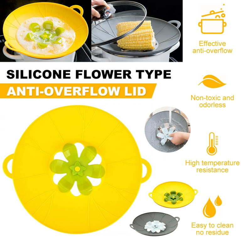 Silicone Lid Spill Stopper Cover For Pot Pan Kitchen Accessories Cooking  Tools Flower Cookware Home Kitchen