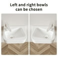 thumbnail image 6 of LiviNest Wall Mounted Bathroom Sink: 14x10 Inch Ceramic Vessel Vanity - Space Saving Modern Rectangular Design for Small Apartments & Powder Rooms with Faucet & Drain Included, 6 of 6