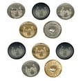 thumbnail image 1 of Horseshoe Horse and Girl Set of 10 Metal 0.6" (15mm) Sewing Shank Round Buttons - Gold Color, 1 of 5