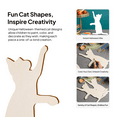 thumbnail image 6 of FVDPWYE 4 Pieces Wood Cat Cutouts Embellishments Cat Shape Wood Pieces Hanging Ornaments, 6 of 9