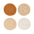 thumbnail image 1 of Anmrize 4Pcs Solid Braided Coaster, Natural Fiber Cup Mat, Plain Woven Drink Coaster, Rustic Table Accessory, Heat Resistant Cup Pad, Solid Natural Woven Round Coaster, Farmhouse Drink Pad, A, 1 of 4