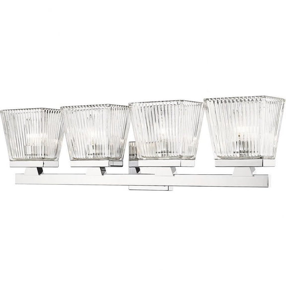 4 Light Vanity Light Fixture in Modern Style-7.75 inches Tall and 29 inches Wide-Chrome Finish Bailey Street Home 372-Bel-4619853
