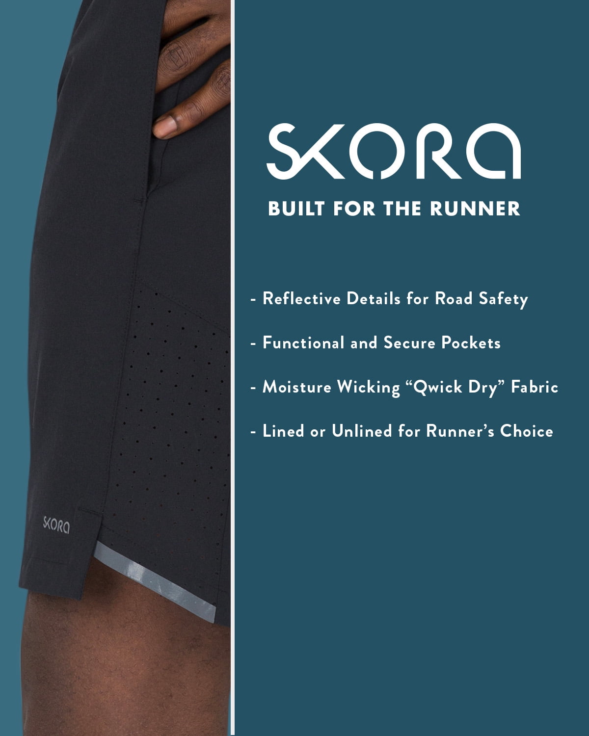 Skora Mens Shorts Running Athletic Gym 2-1 Lined and Unlined Shorts 5" 7" and 9" Inseams