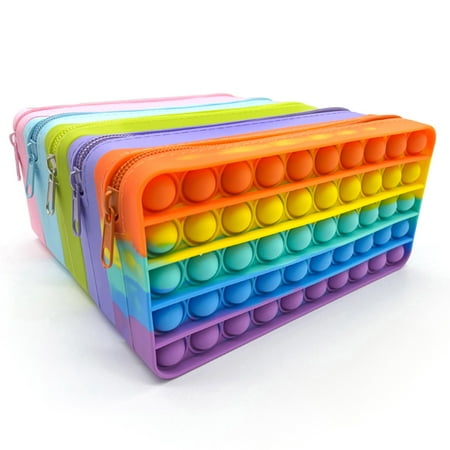 Pop it Fidget Stationery Case Stress Relief Colorful Case For Pen & Pencil
