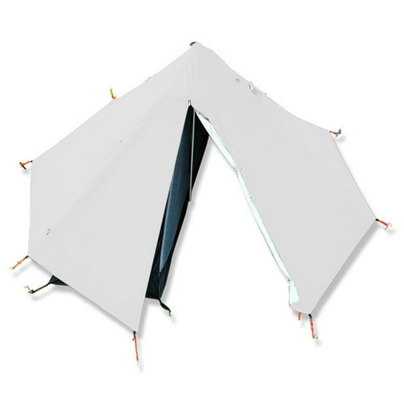 TFixol Lightweight Double-Layer Pyramid Tent with Chimney for Solo Campers - Portable, Waterproof, and Easy Setup (Outer + Inner Tent) - Beige Option