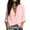 Pink, variant on Tops for Women 3/4 Sleeve Deep V Neck Women Solid Color Casual Top