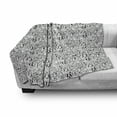 thumbnail image 3 of Dogs Soft Flannel Fleece Blanket, Monochrome Doodle Art Composition with Cheerful Animals Smiling Pet Faces, Cozy Plush for Indoor and Outdoor Use, 50" x 60", Charcoal Grey and White, by Ambesonne, 3 of 6