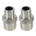 thumbnail image 1 of Conectores rectos reductores de nipple de acero inoxidable 304 Unique Bargains 1/2" x 3/8"BSPT 2 Pcs, 1 of 7