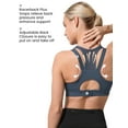 thumbnail image 2 of Yvette High Impact Women Sports Bra Front Closure Double Deck Mesh Running Bra for Plus Size,Haze Blue,X-Large Plus, 2 of 6