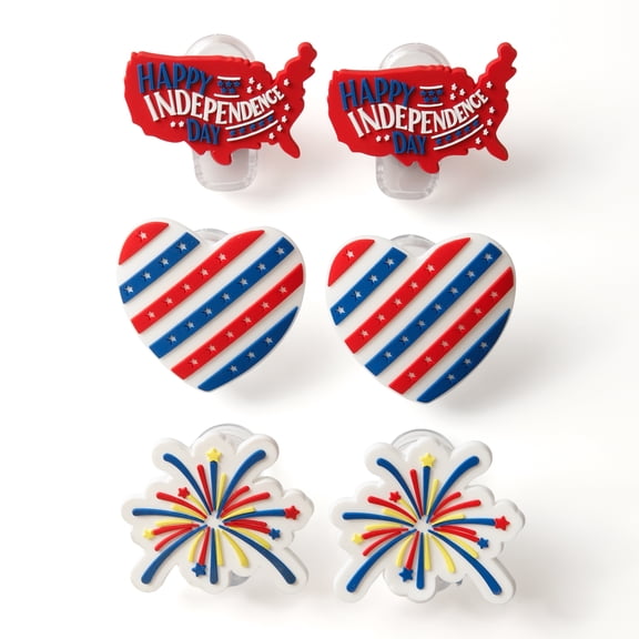 Cook with Color 6-Piece Patriotic USA Flag Multi-Purpose Food Storage Bag Clips Set