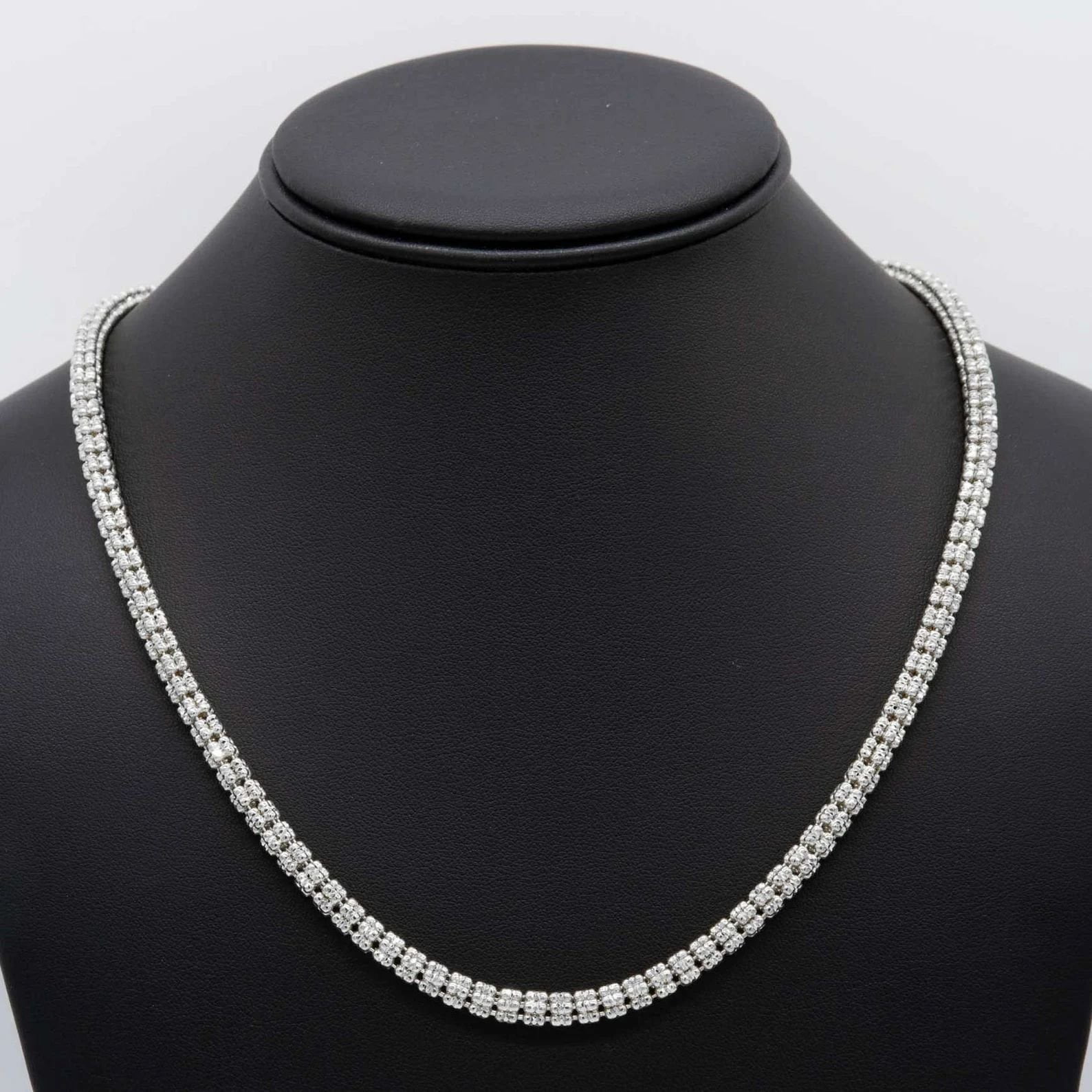 NYC Sterling 5mm Diamond-Cut Ice Link Chain Sterling Silver 925 Italy All Sizes