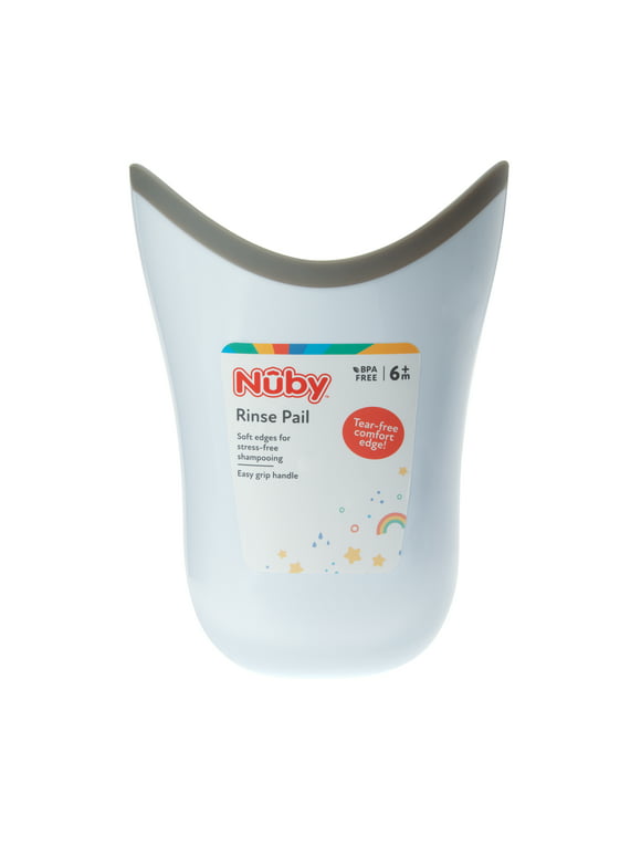 Nuby Tear-Free Bath Time Rinse Pail for Babies and Toddlers, Gray