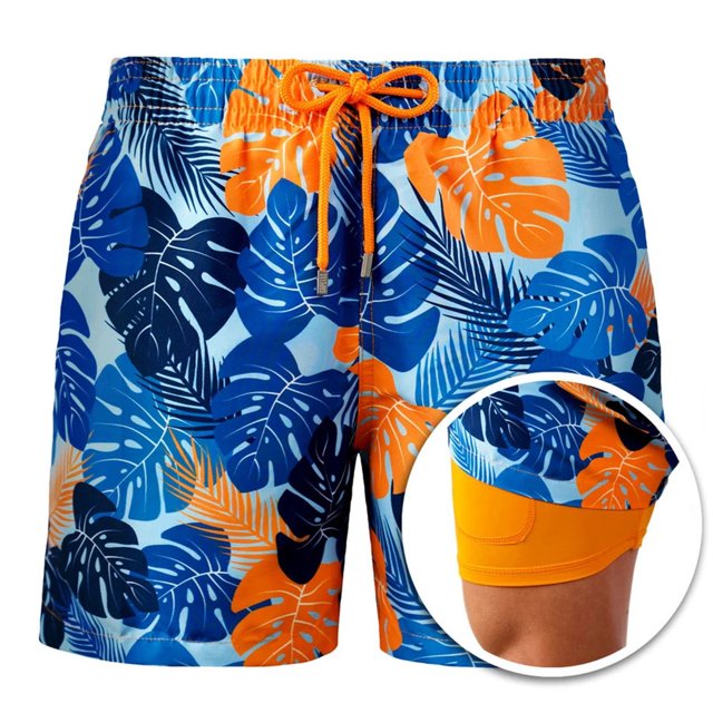 Men's Boardshorts Printed Sweatpants Double Layer Shorts