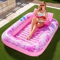 thumbnail image 1 of Tumbona inflable para broncearse para piscina, tipo flotador, en forma de L, rosa intenso, 70 x 46 cm, 1 of 7