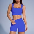 thumbnail image 6 of Rotm Gym Set Workout Sets for Women Seamless Ribbed High Waist Yoga shorts with Sports Bra Outfits Blue,M, 6 of 6