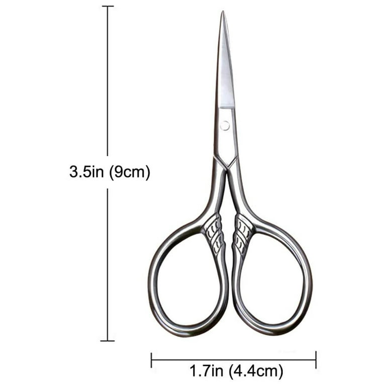 BEZOX Small Scissors 2 PCS Set - Nail Cuticle Scissors/Manicure Scissors  Kit - Straight and Curved Blade Beauty Scissor for Beard/Mustache, Nose  Hair