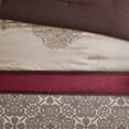 thumbnail image 4 of Madison Park Neyson Faux Silk 12-Piece Red Medallion Jacquard Design Comforter Set with Curtains, Queen, 4 of 10