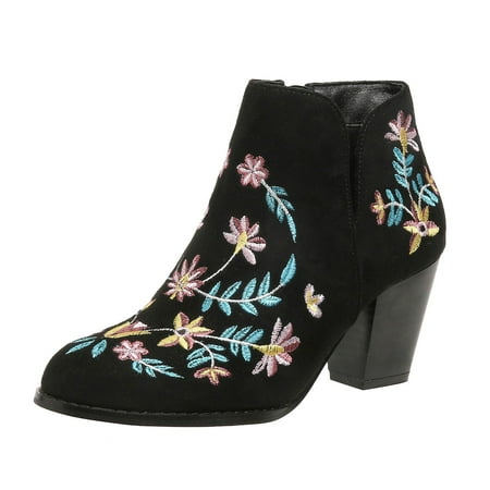 

KELINFONG Women s High Heel Ankle Boots Slip on Fall Heeld Booties Chelsea Shoes