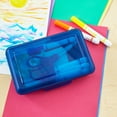 thumbnail image 3 of Pen+Gear Lightweight Plastic Pencil Box with Snap-on Lid, Translucent Sapphire Blue, 1-Pack, 3 of 7