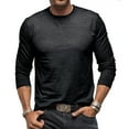 thumbnail image 2 of Honeeladyy Mens Long-Sleeve Lightweight Crewneck Top #Sc-Black-M, 2 of 7