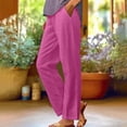 thumbnail image 2 of Jxximdong Cargo Pants for Women, Spring and Summer Casual Cotton and Linen Long Pants, Pink Womens Casual Trousers, 2 of 5