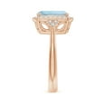 thumbnail image 3 of Angara Natural 2.45 Ct. Aquamarine with Diamond Halo Ring in 14K Rose Gold for Women (Ring Size: 8.5), 3 of 9